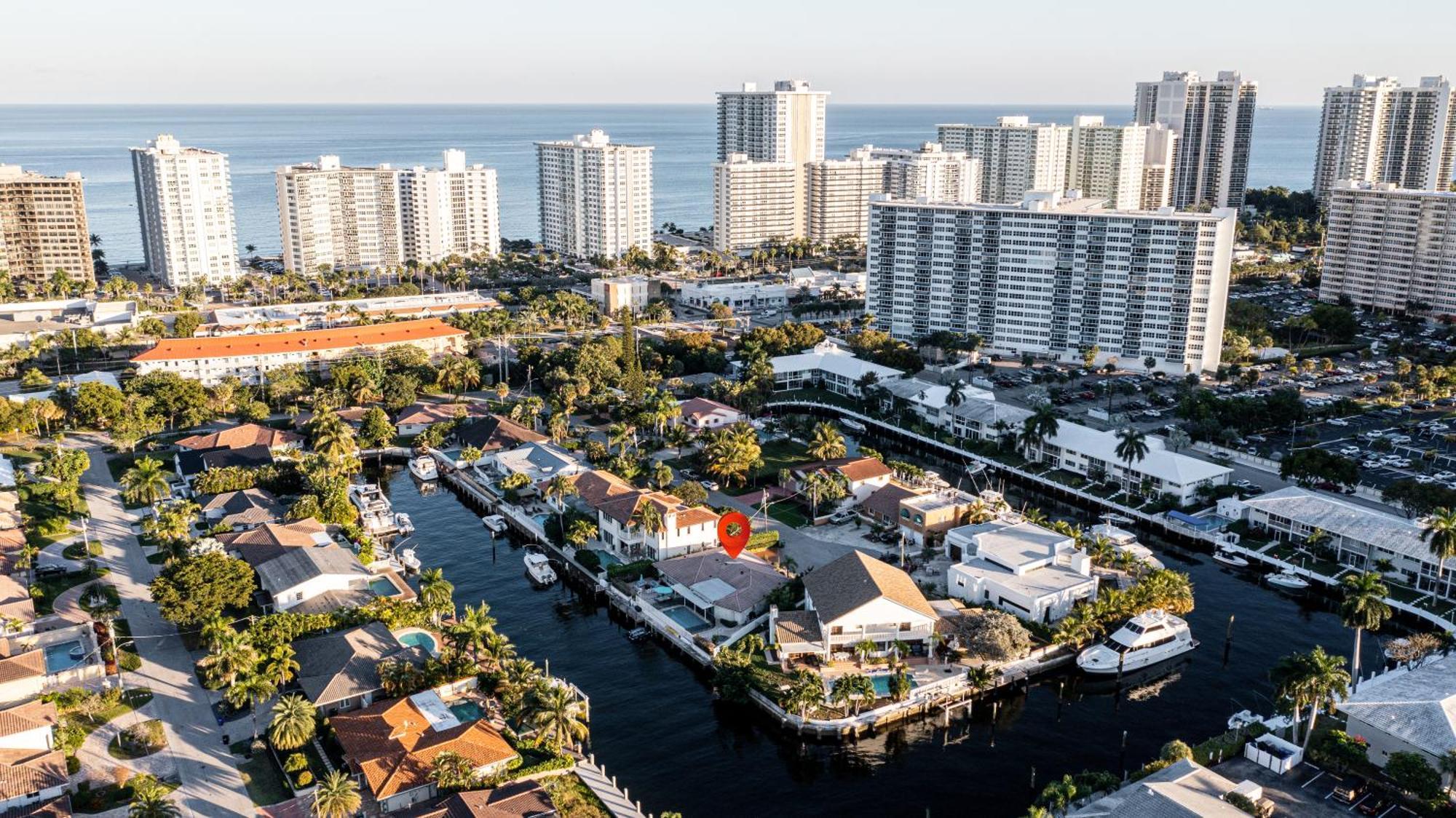 Waterfront Villa Heated Pool Spa Walk To Beach Fort Lauderdale Exterior photo